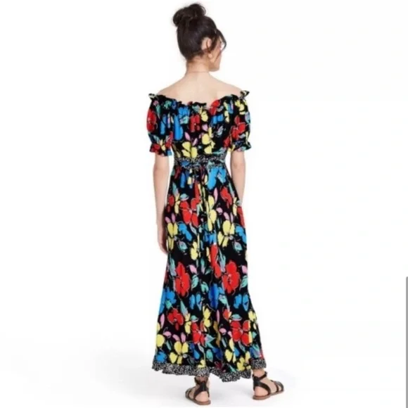 NWT RIXO x Target Floral Off–Shoulder Puff Sleeve Maxi Dress Size 6 - Picture 4 of 15